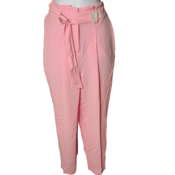 Bar 111 Bi-Stretch Belted tie ankle pants pink NWT SZ 4 - Picture 1 of 4